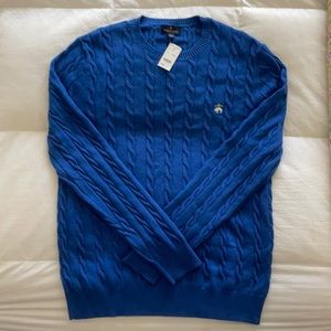 Blue Brooks Brother crew neck knit sweater